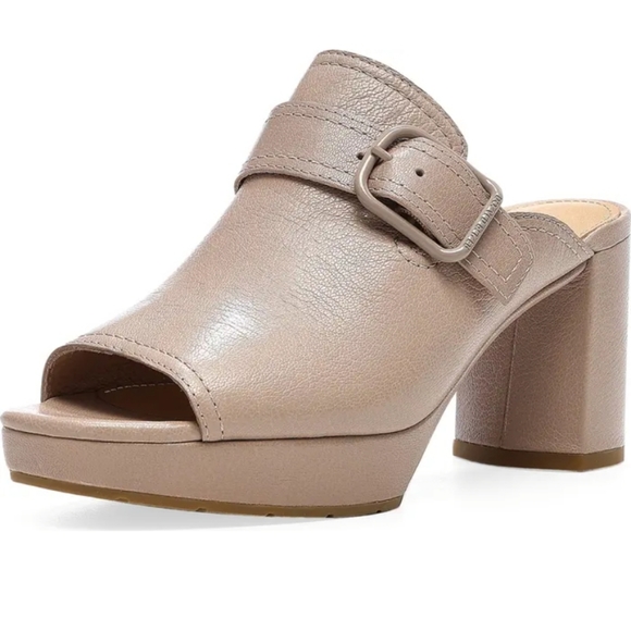 Donald J. Piner Gramercy Open Toe Platform Mule Mushroom -8.5 - Picture 7 of 11